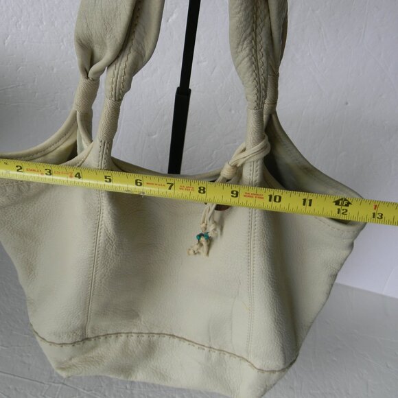 THE SAK CREAM PEBBLE LEATHER LARGE TOTE SHOULDER BAG - Picture 5 of 12